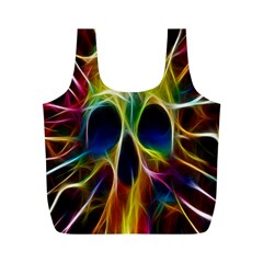 Skulls Multicolor Fractalius Colors Colorful Full Print Recycle Bags (m)  by Sapixe