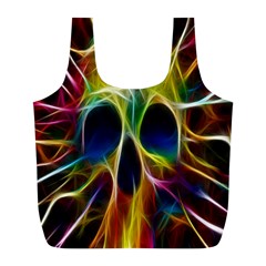 Skulls Multicolor Fractalius Colors Colorful Full Print Recycle Bags (l)  by Sapixe