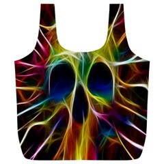 Skulls Multicolor Fractalius Colors Colorful Full Print Recycle Bags (l)  by Sapixe