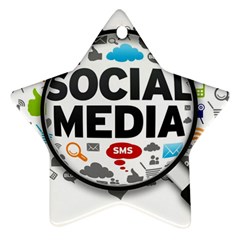 Social Media Computer Internet Typography Text Poster Ornament (star) by Sapixe