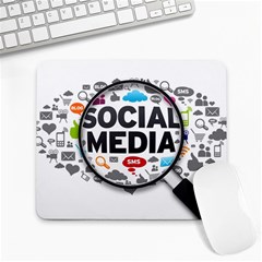 Social Media Computer Internet Typography Text Poster Large Mousepads by Sapixe