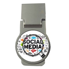 Social Media Computer Internet Typography Text Poster Money Clips (round)  by Sapixe