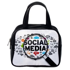 Social Media Computer Internet Typography Text Poster Classic Handbags (one Side) by Sapixe