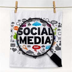 Social Media Computer Internet Typography Text Poster Face Towel by Sapixe