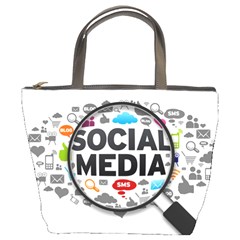 Social Media Computer Internet Typography Text Poster Bucket Bags by Sapixe