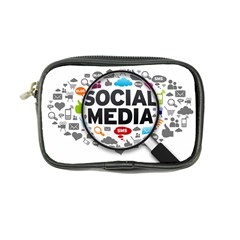 Social Media Computer Internet Typography Text Poster Coin Purse by Sapixe