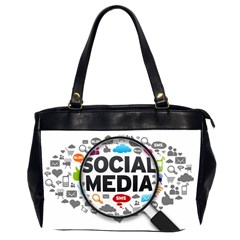 Social Media Computer Internet Typography Text Poster Office Handbags (2 Sides)  by Sapixe