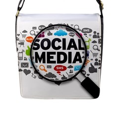 Social Media Computer Internet Typography Text Poster Flap Messenger Bag (l)  by Sapixe