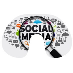 Social Media Computer Internet Typography Text Poster Travel Neck Pillows by Sapixe