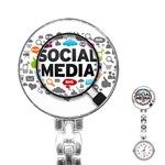 Social Media Computer Internet Typography Text Poster Stainless Steel Nurses Watch Front