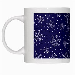 Snowflakes Pattern White Mugs by Sapixe