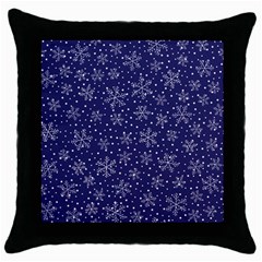 Snowflakes Pattern Throw Pillow Case (black) by Sapixe