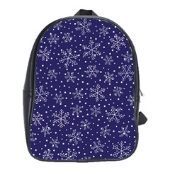 Snowflakes Pattern School Bag (xl) by Sapixe