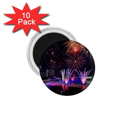 Singapore The Happy New Year Hotel Celebration Laser Light Fireworks Marina Bay 1 75  Magnets (10 Pack)  by Sapixe