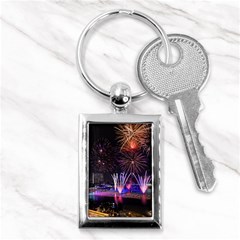 Singapore The Happy New Year Hotel Celebration Laser Light Fireworks Marina Bay Key Chains (rectangle)  by Sapixe