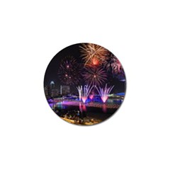 Singapore The Happy New Year Hotel Celebration Laser Light Fireworks Marina Bay Golf Ball Marker by Sapixe