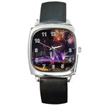 Singapore The Happy New Year Hotel Celebration Laser Light Fireworks Marina Bay Square Metal Watch Front