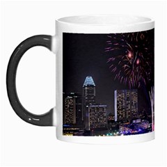 Singapore The Happy New Year Hotel Celebration Laser Light Fireworks Marina Bay Morph Mugs by Sapixe