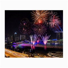 Singapore The Happy New Year Hotel Celebration Laser Light Fireworks Marina Bay Small Glasses Cloth by Sapixe