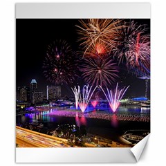 Singapore The Happy New Year Hotel Celebration Laser Light Fireworks Marina Bay Canvas 8  X 10  by Sapixe