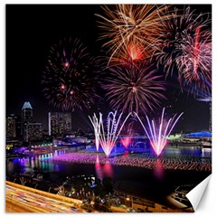 Singapore The Happy New Year Hotel Celebration Laser Light Fireworks Marina Bay Canvas 12  X 12   by Sapixe