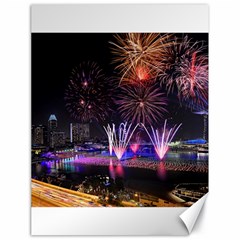 Singapore The Happy New Year Hotel Celebration Laser Light Fireworks Marina Bay Canvas 18  X 24   by Sapixe