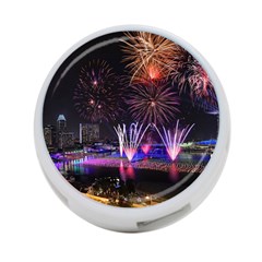 Singapore The Happy New Year Hotel Celebration Laser Light Fireworks Marina Bay 4-port Usb Hub (two Sides)  by Sapixe