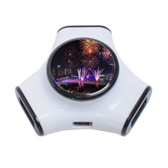 Singapore The Happy New Year Hotel Celebration Laser Light Fireworks Marina Bay 3-port Usb Hub by Sapixe