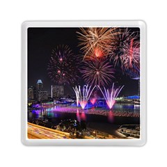 Singapore The Happy New Year Hotel Celebration Laser Light Fireworks Marina Bay Memory Card Reader (square)  by Sapixe