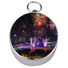 Singapore The Happy New Year Hotel Celebration Laser Light Fireworks Marina Bay Silver Compasses by Sapixe