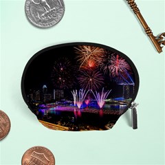 Singapore The Happy New Year Hotel Celebration Laser Light Fireworks Marina Bay Accessory Pouches (small)  by Sapixe