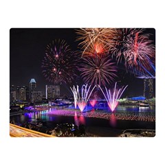 Singapore The Happy New Year Hotel Celebration Laser Light Fireworks Marina Bay Double Sided Flano Blanket (mini)  by Sapixe