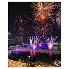 Singapore The Happy New Year Hotel Celebration Laser Light Fireworks Marina Bay Drawstring Bag (small) by Sapixe