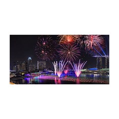 Singapore The Happy New Year Hotel Celebration Laser Light Fireworks Marina Bay Yoga Headband by Sapixe