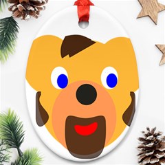 Solidarity Clipart Bear Head Teddy Bear Xmas Christmas Stuffed Animal Oval Ornament (two Sides) by Sapixe