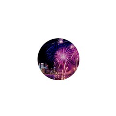 Singapore New Years Eve Holiday Fireworks City At Night 1  Mini Magnets