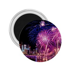 Singapore New Years Eve Holiday Fireworks City At Night 2.25  Magnets