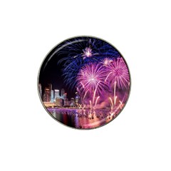 Singapore New Years Eve Holiday Fireworks City At Night Hat Clip Ball Marker