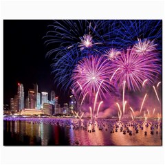 Singapore New Years Eve Holiday Fireworks City At Night Mini Button Earrings by Sapixe