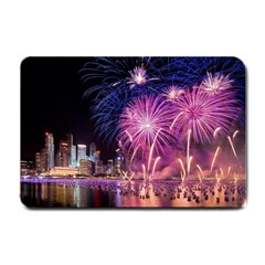 Singapore New Years Eve Holiday Fireworks City At Night Small Doormat 