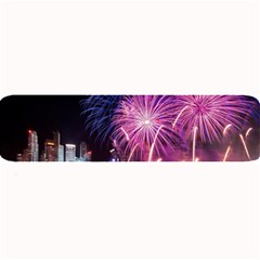 Singapore New Years Eve Holiday Fireworks City At Night Large Bar Mats