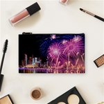 Singapore New Years Eve Holiday Fireworks City At Night Cosmetic Bag (Small)  Front