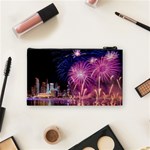 Singapore New Years Eve Holiday Fireworks City At Night Cosmetic Bag (Small)  Back