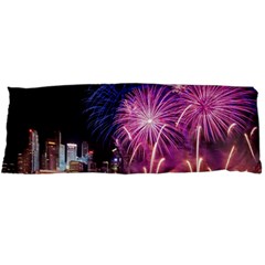 Singapore New Years Eve Holiday Fireworks City At Night Body Pillow Case Dakimakura (Two Sides)