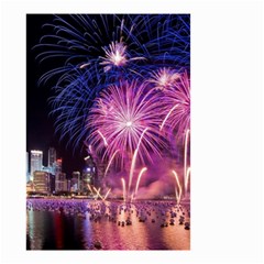 Singapore New Years Eve Holiday Fireworks City At Night Small Garden Flag (Two Sides)