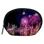 Singapore New Years Eve Holiday Fireworks City At Night Accessory Pouches (Medium)  Front