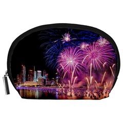 Singapore New Years Eve Holiday Fireworks City At Night Accessory Pouches (Large) 