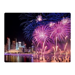 Singapore New Years Eve Holiday Fireworks City At Night Double Sided Flano Blanket (Mini) 