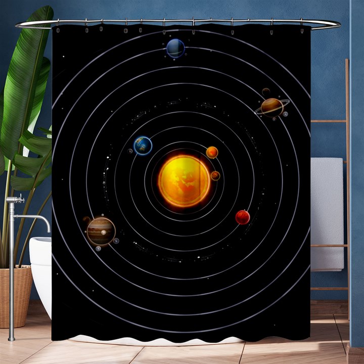 Solar System Shower Curtain 60  x 72  (Medium) 