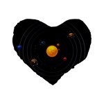 Solar System Standard 16  Premium Heart Shape Cushions Front